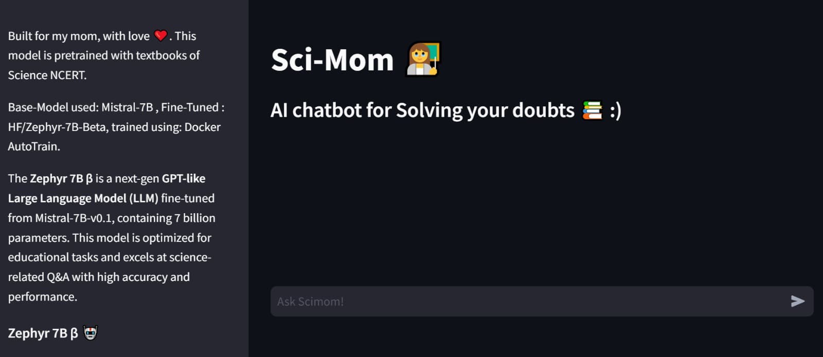 Sci-Mom: AI Powered Science Tutor preview